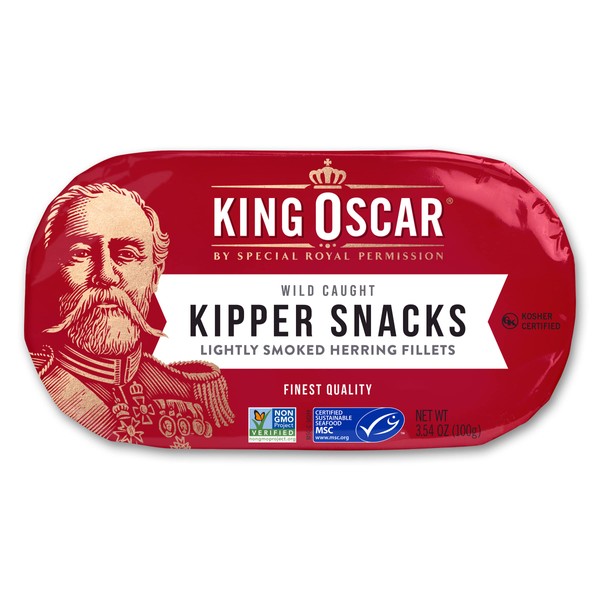 King Oscar Kipper Snacks, Smoked Herring Fillets, 3.54-Ounce (Pack of 12)