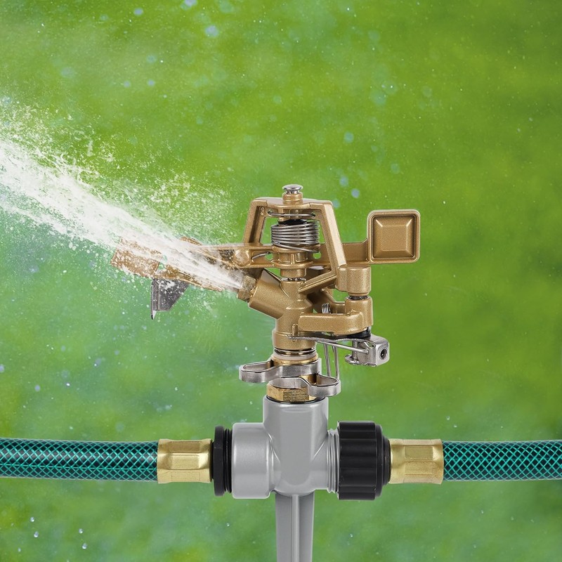 2Pcs Zinc Alloy Heavy Duty Stainless Steel Rotating Sprinkler，Adjustable 360