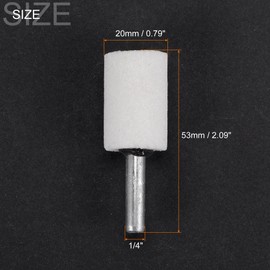 uxcell Cylindrical Abrasive Mounted Stone Polishing Bits 1/4" Shank 0.79" Diameter White Corundum Grinding Wheel Rotary Tool for Deburring Buffing 5pcs