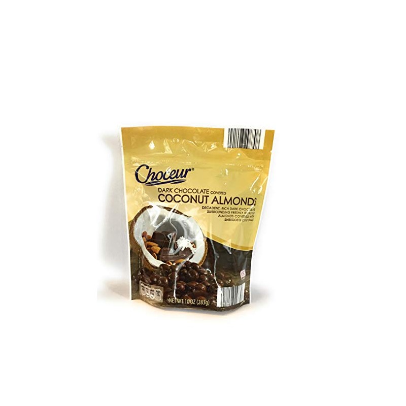 Choceur Dark Chocolate Covered Coconut Almonds 10 Oz