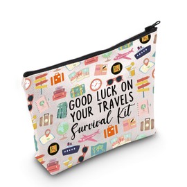 MYSOMY Travel Gift Travels Makeup Bag Good Luck On Your Travels Survival Kit Cosmetic Bag Travels Souvenirs Makeup Bag (Good Luck bag3)