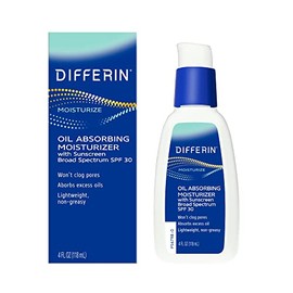 Differin Oil Absorbing Moisturizer with SPF 30, Sunscreen for Face by the makers of Differin Gel, Gentle Skin Care for Acne Prone Sensitive Skin, 4 oz