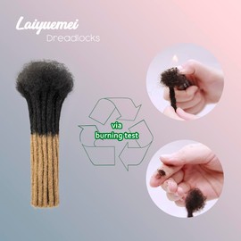 Human Hair Loc Extensions,Locs Extensions Human Hair Laiyuemei 0.8cm 8Inch 20Stands For Man/Women/Kids Full Head Can Be Dyed Bleached Curled(#Black To Blonde, T1b/27)