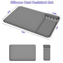Silicone Hsilicone Mats for Kitchen Counter,26x16 Inch Heat Resistant Mat for Air Fryer,Kitchen Accessories Holder Pad for air fryer/Microwave/Oven,Compatible with Ninja/Cosori/Chefman/Toshiba/Cosori
