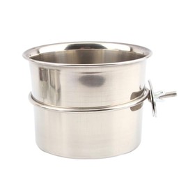 BESPORTBLE - tazón de acero inoxidable para loros, agua profunda y contenedor de alimentos, duradero y fácil de limpiar para guacamayos y cacatúas, accesorio de alimentación grande