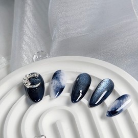 Night Sky Nail Tips - Coffin / 밤하늘 네일팁 - 코핀