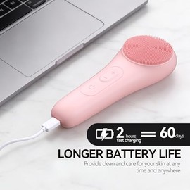 Cepillo de limpieza – Cepillo de silicona ultra suave para limpieza profunda y eliminación de maquillaje, suave en la piel (rosa)