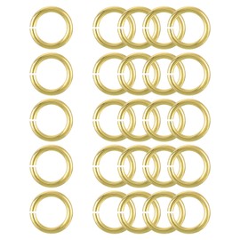 sourcing map 25Pcs Open Jump Rings, 10mm/0.39" OD Brass Jump Ring Connectors 1.5mm Thick O Rings for Necklaces Bracelet Jewelry Making Keychain DIY Craft, Gold Tone