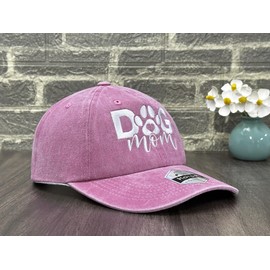 Horpe Dog Mom Hat, Mummy Gifts for Puppy Lovers, Proud Dog Parent Cotton Cap, Women Embroidered Baseball Cap, Washed Pink Dad Hat