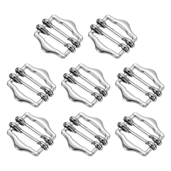 sourcing map 8Pcs Metal Slide Buckles, 15mm Double-Pin Webbing Strap