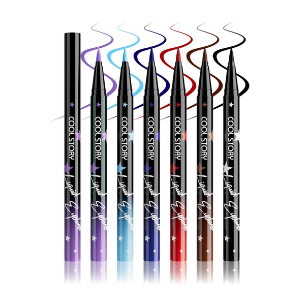 COOL STORY Liquid Eyeliner Waterproof Smudge Proof Eye Liner, 24H