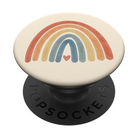PopSocket PopGrip Boho Rainbow Minimal Retro Stripes Earth Brown Vintage Art with Interchangeable