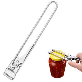 Yilceemy Stainless Steel Jar Opener, Jar Opener Lid Opener Stainless Steel Can Opener Manual for Seniors, Arthritis, Women (22.5 x 3 cm)