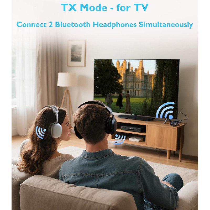 Bluetooth Transmitter for TV to 2 Headphones, Bluetooth AUX Adapter