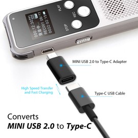 BANYUP Mini USB to USB C Adapter Type C Female to Mini USB Male Converter Charging Adapter 480Mbps for Laptop Phone Notebook Portable Type C to Mini USB Adapter
