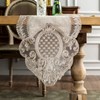 ARTABLE Lace Table Runner Rectangle Gray Cotton Linen Fabric Dresser