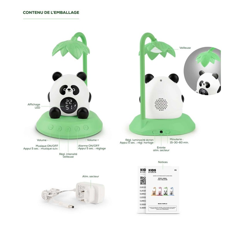 Bigben Street Light Night Light Alarm Clock (Panda)