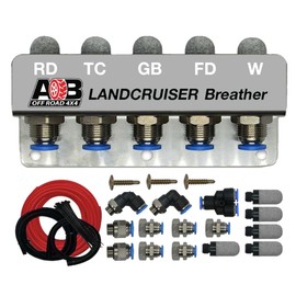 Universal 5 Port / 5 Point Diff Breather Kit Red for Toyota LANDCRUISER 60 70 80 100 105 200 SERIES