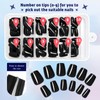 Bellelfin 240pcs Short Press on Nails Black Full Cover Short