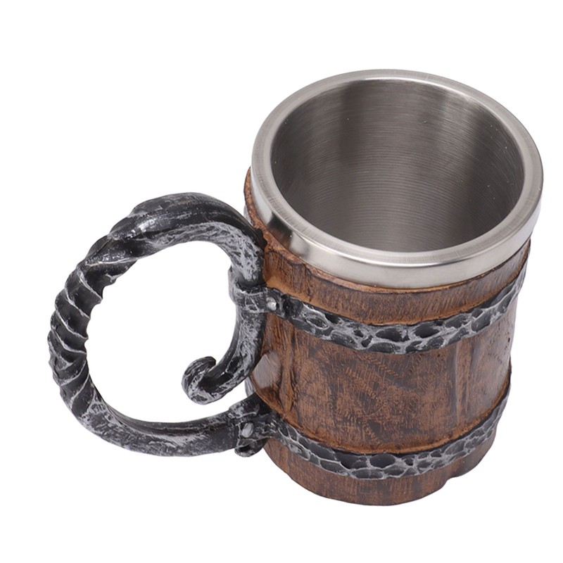 Viking Beer Mug with Handle 304 Stainless Steel Double Wall