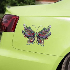 Lion Pattern car Glass car Stickers Transparent, Horse Eagle Church Pattern car Stickers (Butterflies)