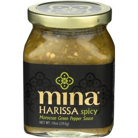 Mina Harissa Spicy Moroccan Green Pepper Sauce, Natural Ingredients, Kosher, Gluten Free & Non-GMO, 10 Ounce (Pack of 12)