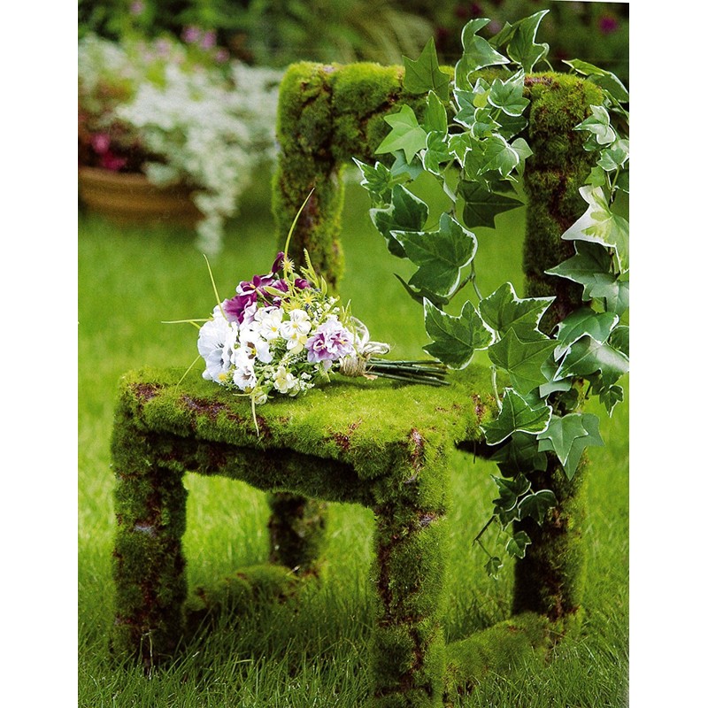 asca Artificial Moss Mat, Green, Approx. 11.6 x 11.6 x