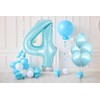 40 Inch Light Blue Number 4 with Latex Balloons, Large