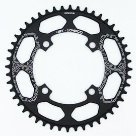 DIGISHUO Round 104BCD 32T 34T 36T 38T 40T 42T 44T 46T 48T 50T 52T Narrow Wide Single Chainring 1X System,Ultralight Bicycle Bike Chainwheel Chain Ring, for 6/7/8/9/10/11/12-Speed (Black Round, 48T)