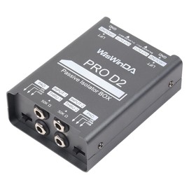 WisWinDa Pro Di-2 Passive Stereo Direct Box With 3-Level PAD Switch Dual Channel XLR Input 1/4” Output Low Distortion Free Phase Distortion for Musical Instruments (Pro Di-2 Gray)