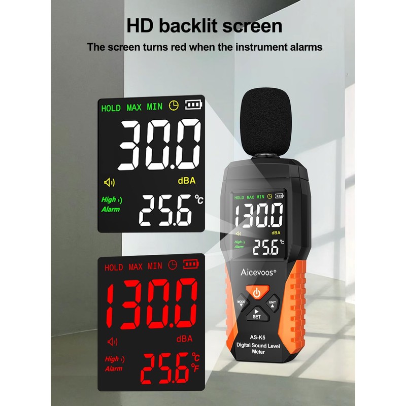 Aicevoos Dezibel Meter dB Meter Sound Level Meter Noise Level