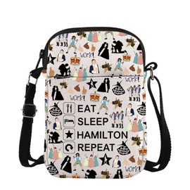 TSOTMO Hamilton Gift Eat Sleep Hamilton Repeat Crossbody Bag for Hamilton Fans Musical Lovers Gift (SLEEP Cross)