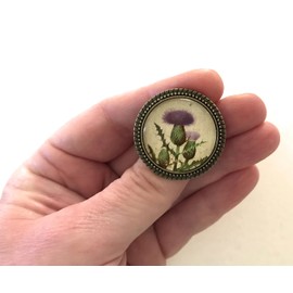 Scottish Thistle Pin - Handmade Brooch