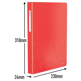 Leitz A4 Display Book, 80 Pockets, 160 Sheet Capacity, Transparent Pockets, Red, Urban Chic Range, 46520020