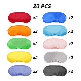 Aweisile Multicoloured Eye Mask 20 Pieces Cover Lightweight Blindfold Eye Mask Sleep Blindfold Sleep Mask Eye Mask Comfortable 10 Colours Female and Male