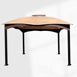 Gazebo Canopy Top Replacement 10x12 Canopy Cover 2 Tier Brown，Replacement Top