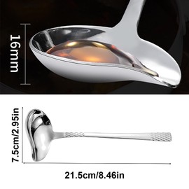 2 Pack Heavy-Duty 304 Stainless Steel Soup Ladle with Pouring Edge - 8.5 Inch Gravy & Sauce Serving Spoon, Dishwasher Safe for Cooking, Baking, Kitchens & Catering