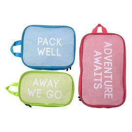 Miamica 3-Piece Luggage Packing Cubes, Red/Green/Blue – Includes Small, Medium and Large Suitcase Organizers with Durable Design