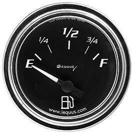 Equus 7362 2" Fuel Level Gauge, Chrome with Black Dial