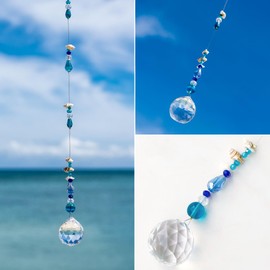 [Freaky Hands] Suncatcher Gift from TI-DA Rainbow Prism Healing Okinawa Good Luck Gift Present Sea Blue Blue