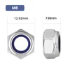 BNUOK 50Pcs M8-1.25 Lock Nuts, Nylon Insert Locknuts 304 Stainless