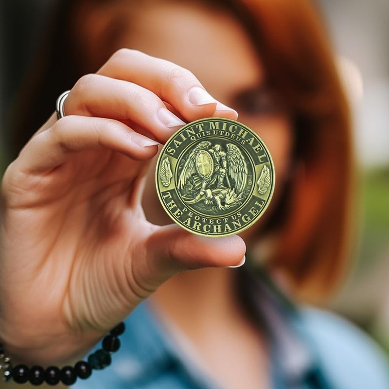 Saint Michael Archangel Protection Coin – Biblical Verse Psalm 91:11,