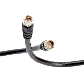 THE CIMPLE CO Coaxial Cable (Coax Cable) 6ft with Easy Grip Connector Caps- Black - 75 Ohm RG6 F-Type Coaxial TV Cable - 6 Feet Black