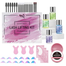 PERMANIA Lash Lift Kit, Lash Lift at Home, Gentle Formula Eyelash Perming Kit & Brow Lamination Kit, Up to 4 Weeks Curl, for Salon and Home Use