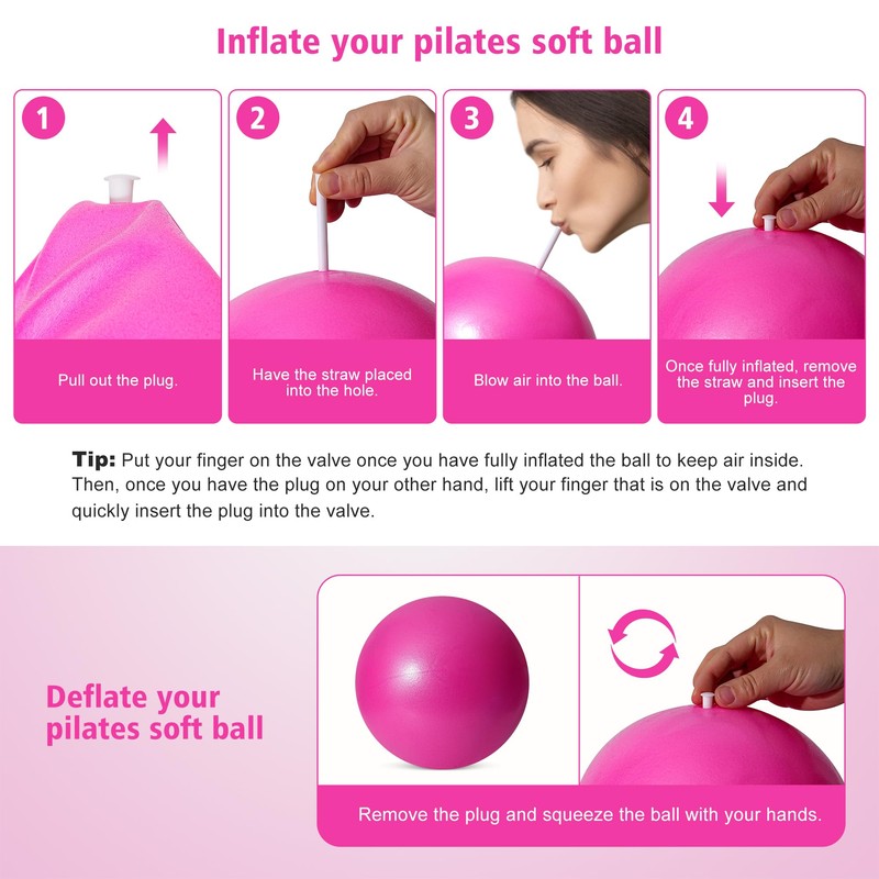 TRIXES Pink Pilates Ball Exercise Exercise Ball Made of PVC