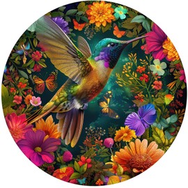 Delobil Wooden Puzzles for Adults, Hummingbird Wooden Puzzles 200 Pieces, Unique Shaped Bird Jigsaw Puzzles, Birthday Creative Gifts Fun Challenging Family Puzzle Games, 11.2 x 11.2 Inch