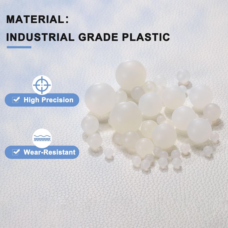 sourcing map 300pcs PP Plastic Bearing Balls 10mm Solid Plastic