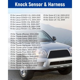 ANODZU Knock Sensor with Harness Fit for Toyota Camry Highlander Sienna Lexus ES330 RX330 RX400H 2004-2008, Replace 8221948010 8221908010 82219-08010 82219-48010 8615-20090