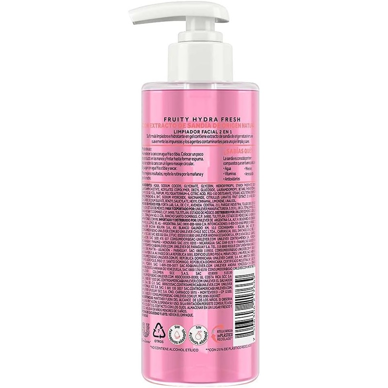 Pond's Cuidado Facial Fruity Hydra Fresh Sandía Limpiador Facial 200