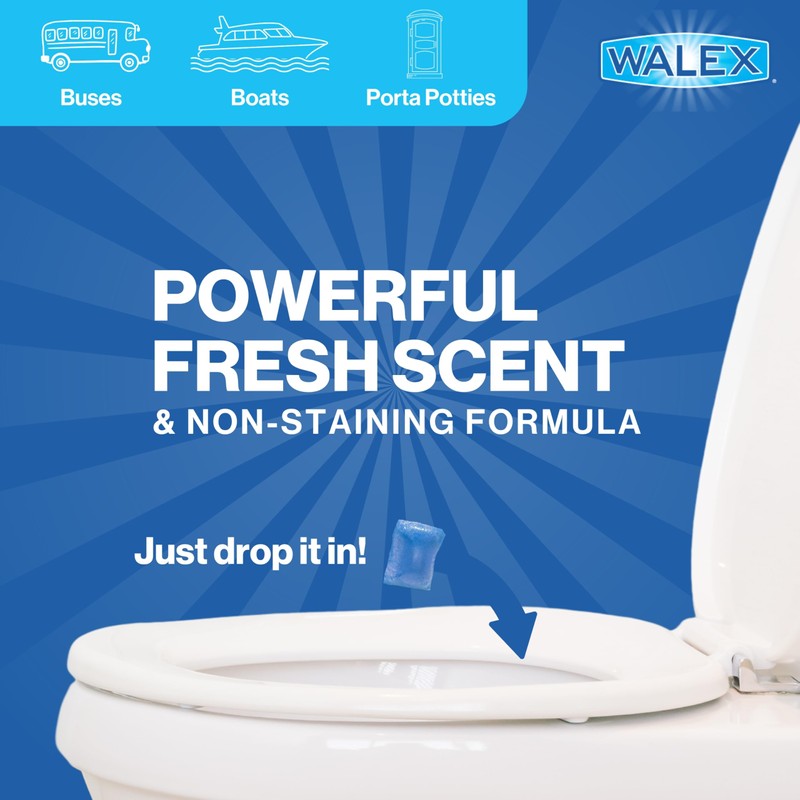 Walex PPSGBG Porta-Pak Commercial Holding Tank Deodorizer Drop-Ins, Sunglow Scent